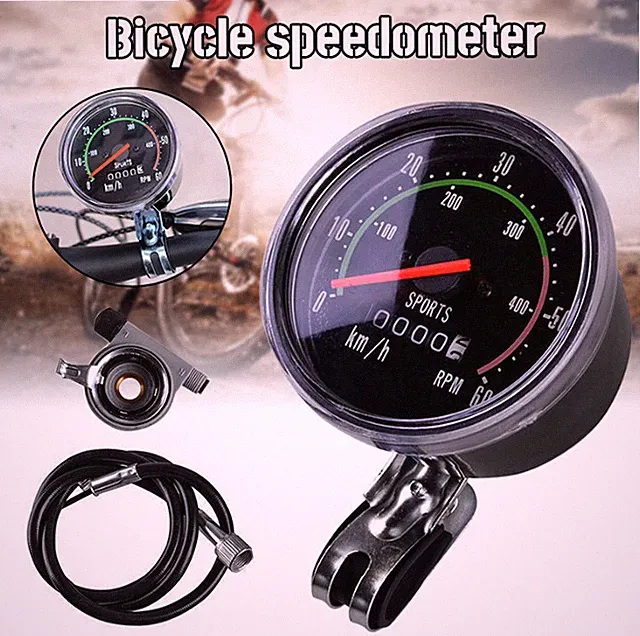 Bicycle Bike Speedometer Analog Mechanical Odometer Riding Cycling Odometer