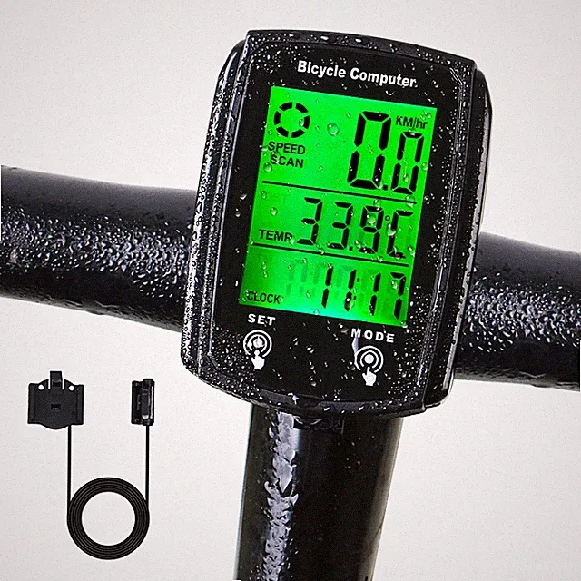 Bike Computer Bike Speedometer Cycling Digital Odometer LCD Backlight Waterproof