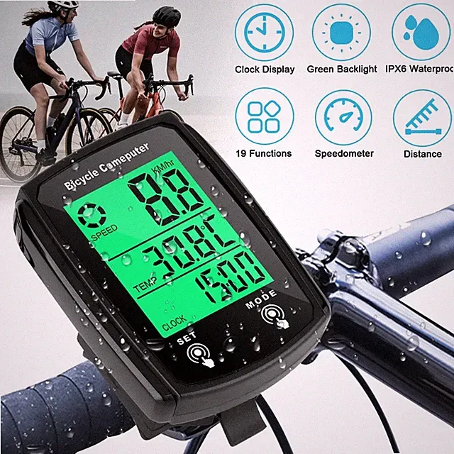 Bike Speedometer Cycling Odometer Bicycle Computer Waterproof Wireless Backlight