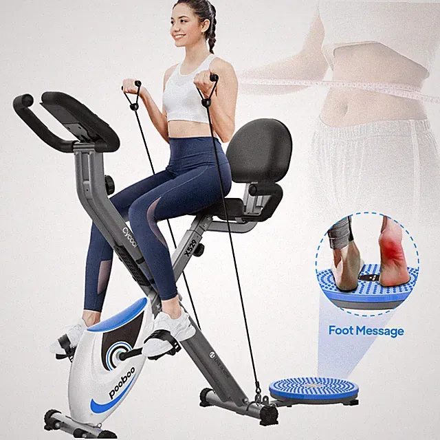 Home Exercise Bike Upright X-bike Stationary Bike Workout Bike Blue Cycling Bike