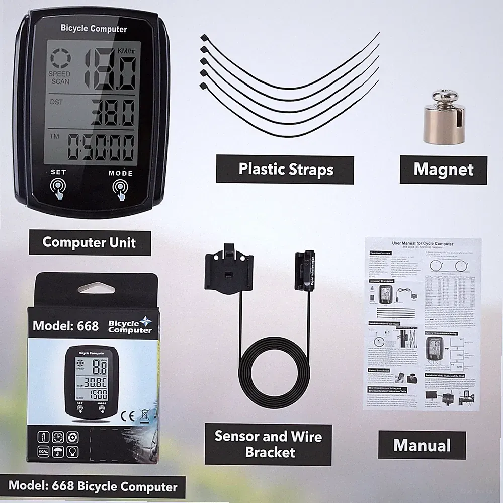 LCD Digital Bicycle Computer Bike Backlight Speedometer Odometer Waterproof