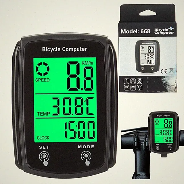 LCD Digital Bicycle Computer Bike Backlight Speedometer Odometer Waterproof US