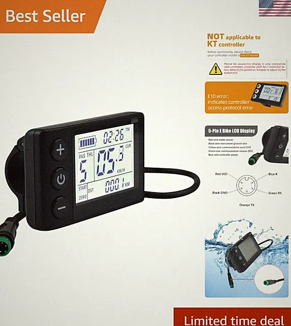 Lightweight Wireless Speedometer Odometer for 24V/36V/48V Electric Scooters