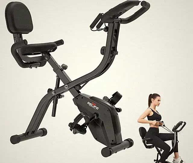 RELIFE REBUILD YOUR LIFE 3 in 1 Foldable Exercise Bike, Magnetic Resistance