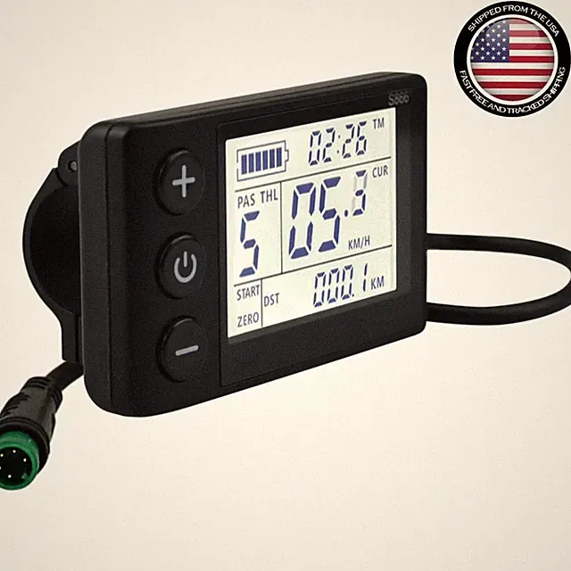 S866 0.9 Inch LCD Display for Electric Bikes - Waterproof Speedometer & Odometer