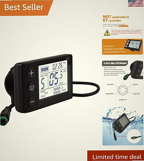 S866 0.9 Inch LCD Display Meter for eBike - Wireless Speedometer & Odometer