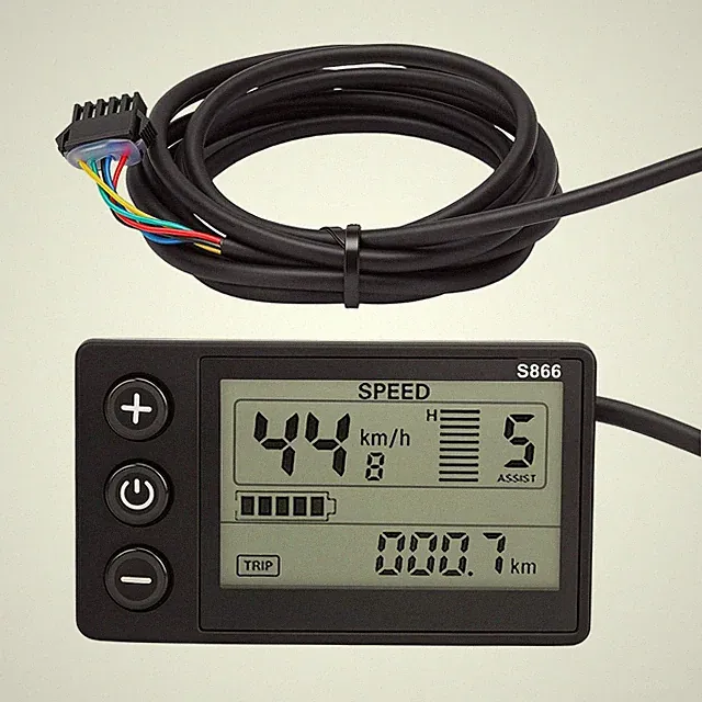 S866 Electric Bicycle Display LCD Meter, Speedometer Odometer, 24V 36V 48V Elect