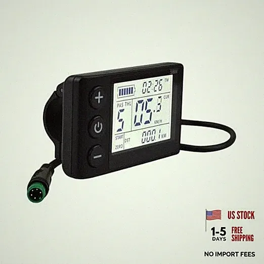 S866 Electric Bicycle LCD Display Meter, 24V 36V 48V Ebike LCD Display A