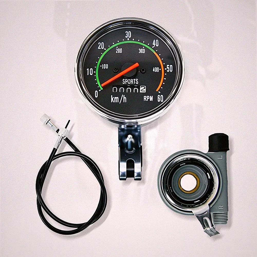 Vintage Style Bicycle Bike Speedometer Analog Mechanical Odometer With Hardware