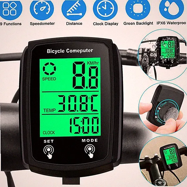 Waterproof Bicycle Bike Cycle LCD Display Digital Computer Speedometer Odometer