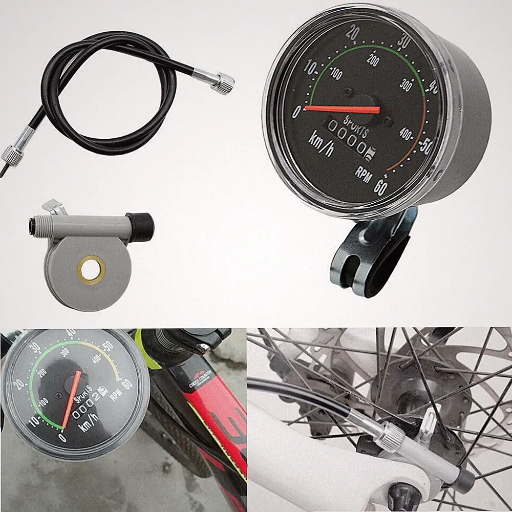 Waterproof Bicycle Bike Speedometer Analog Mechanical Odometer with Hardware US
