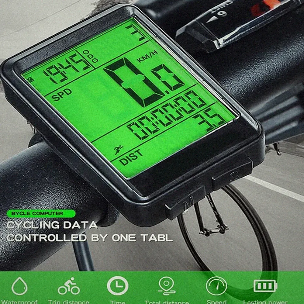Waterproof Wired LCD Digital Cycle Bike Computer Bicycle Speedometer Odometer