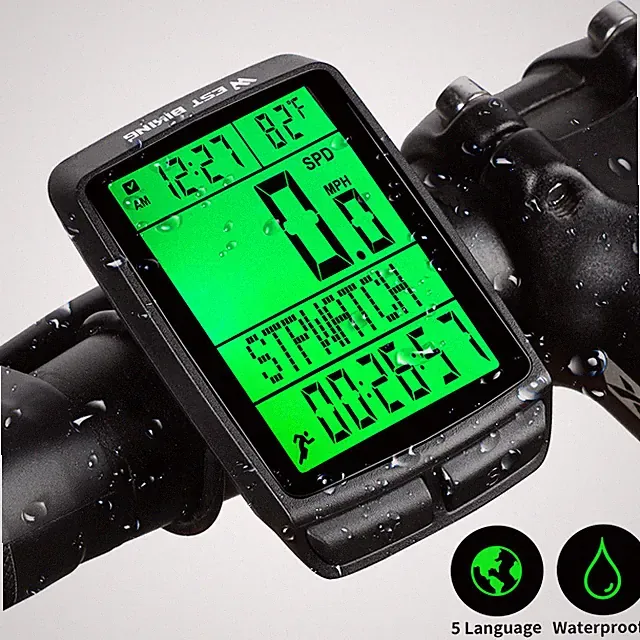 WEST BIKING Wireless Cycle Computer LED Backlight Waterproof Bicycle Speedometer