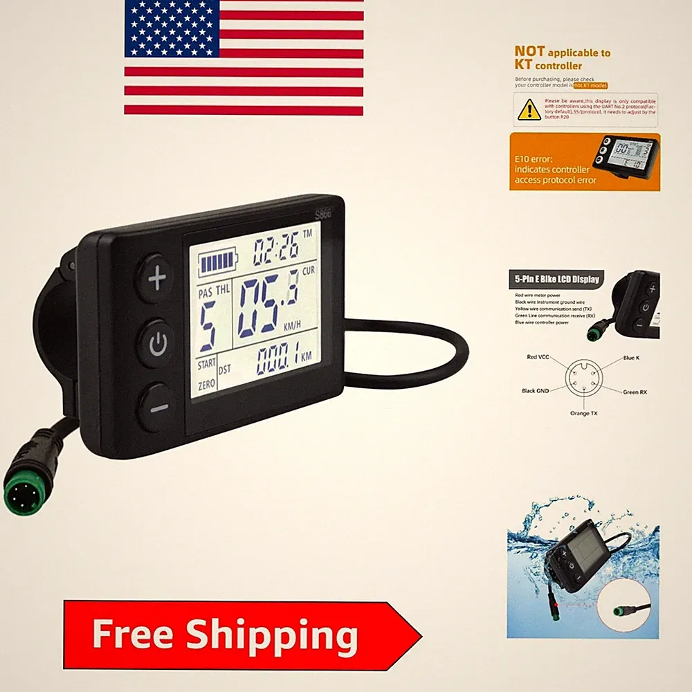 Wireless Speedometer & Odometer for Electric Bikes - S866 LCD Display Control